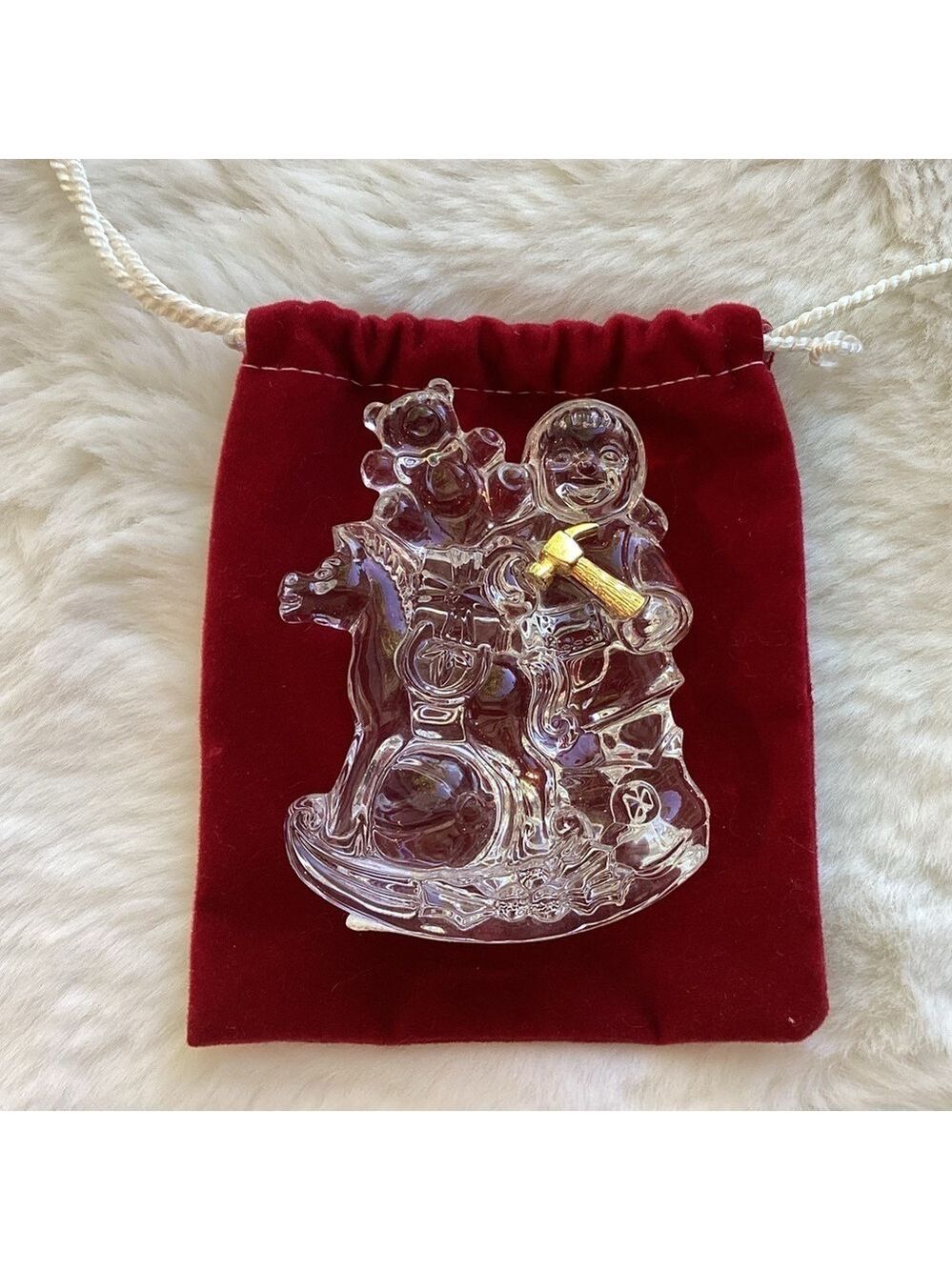Waterford Marquis Crystal Elves Making The Toys Figurine